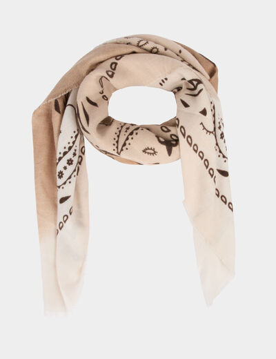 Fijne sjaal beige vrouw