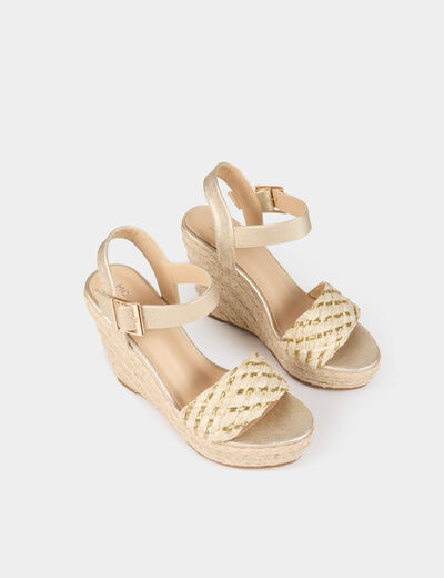 Sleehak sandalen goudgeel vrouw