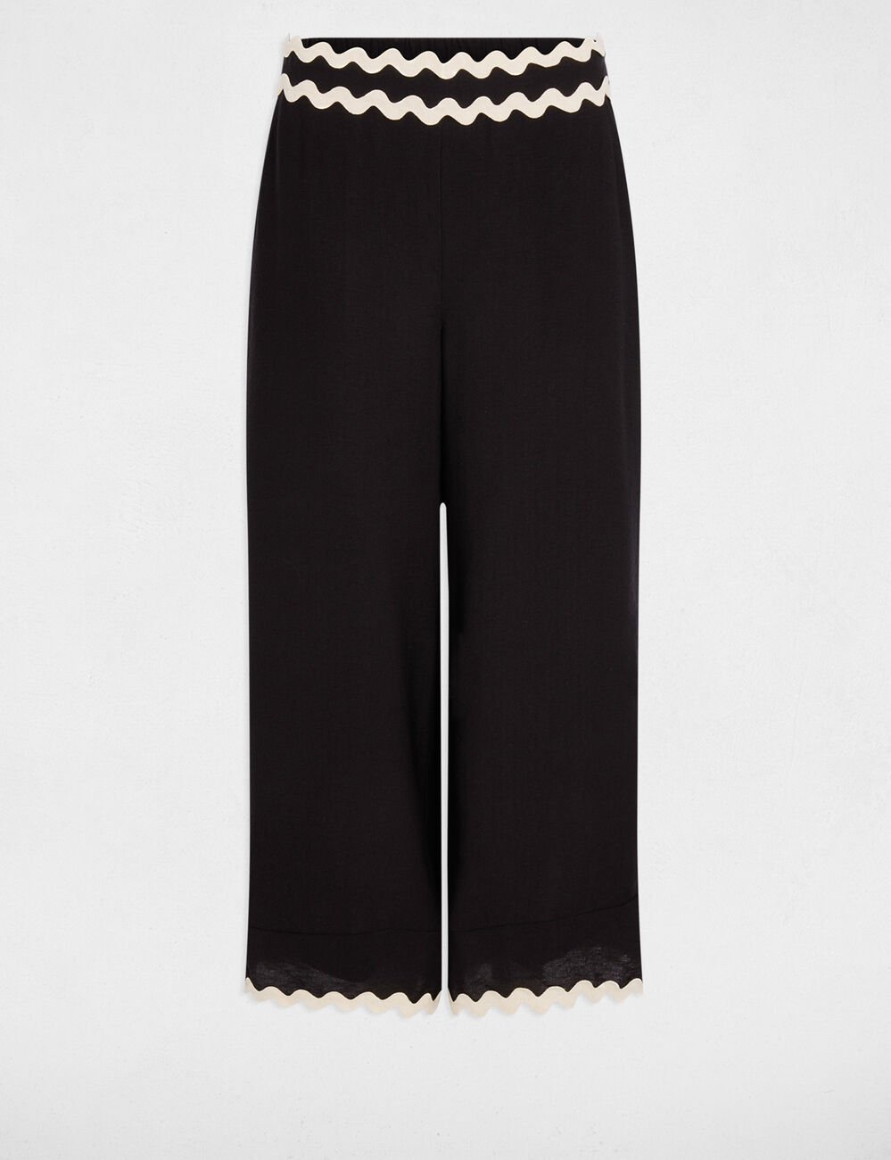 7/8 brede broek zwart vrouw