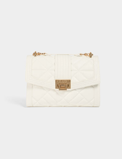 Sac pochette matelassé blanc femme