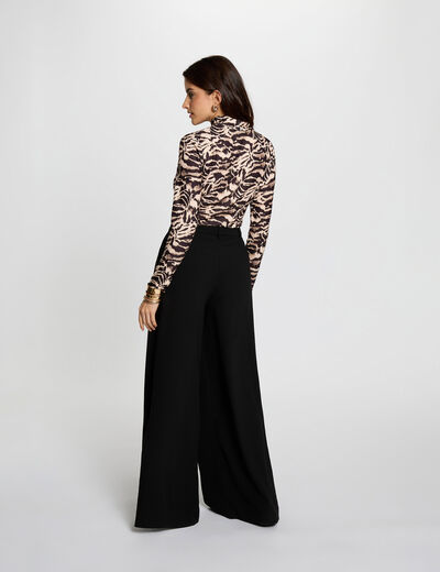 T-shirt cintr&eacute; col montant multicolore femme