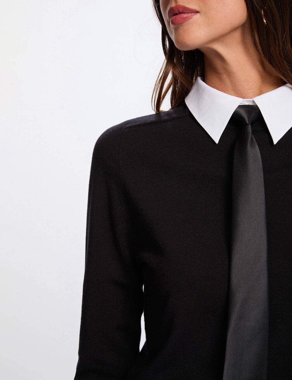 pull col revers noir femme Pull col revers noir femme