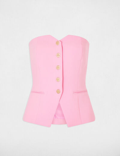 Getailleerde mouwloze bustier lichtroze vrouw