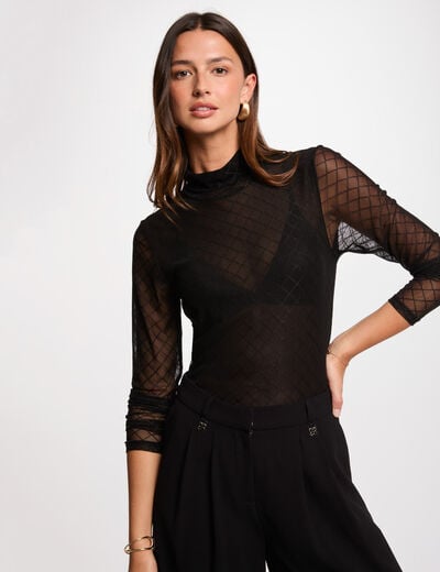 T-shirt manches longues noir femme
