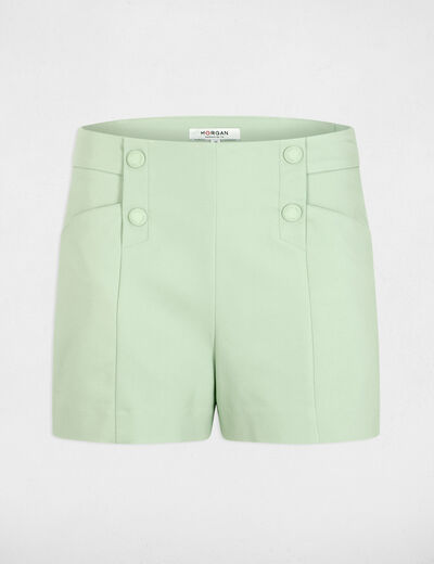 Short droit &agrave; pinces vert pastel femme