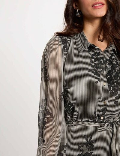 Robe courte fluide multicolore femme