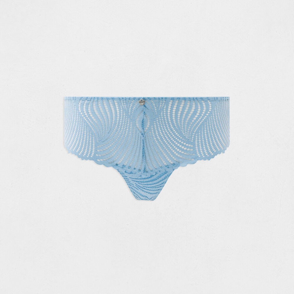 Shorty en dentelle bleu femme