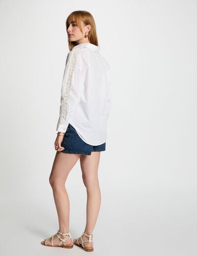 Chemise manches longues blanc femme