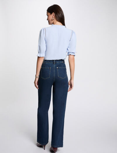 Blouse manches 3/4 bleu ciel femme