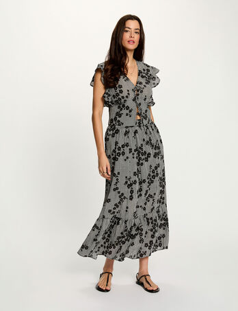 V-hals blouse met print meerkleurig vrouw