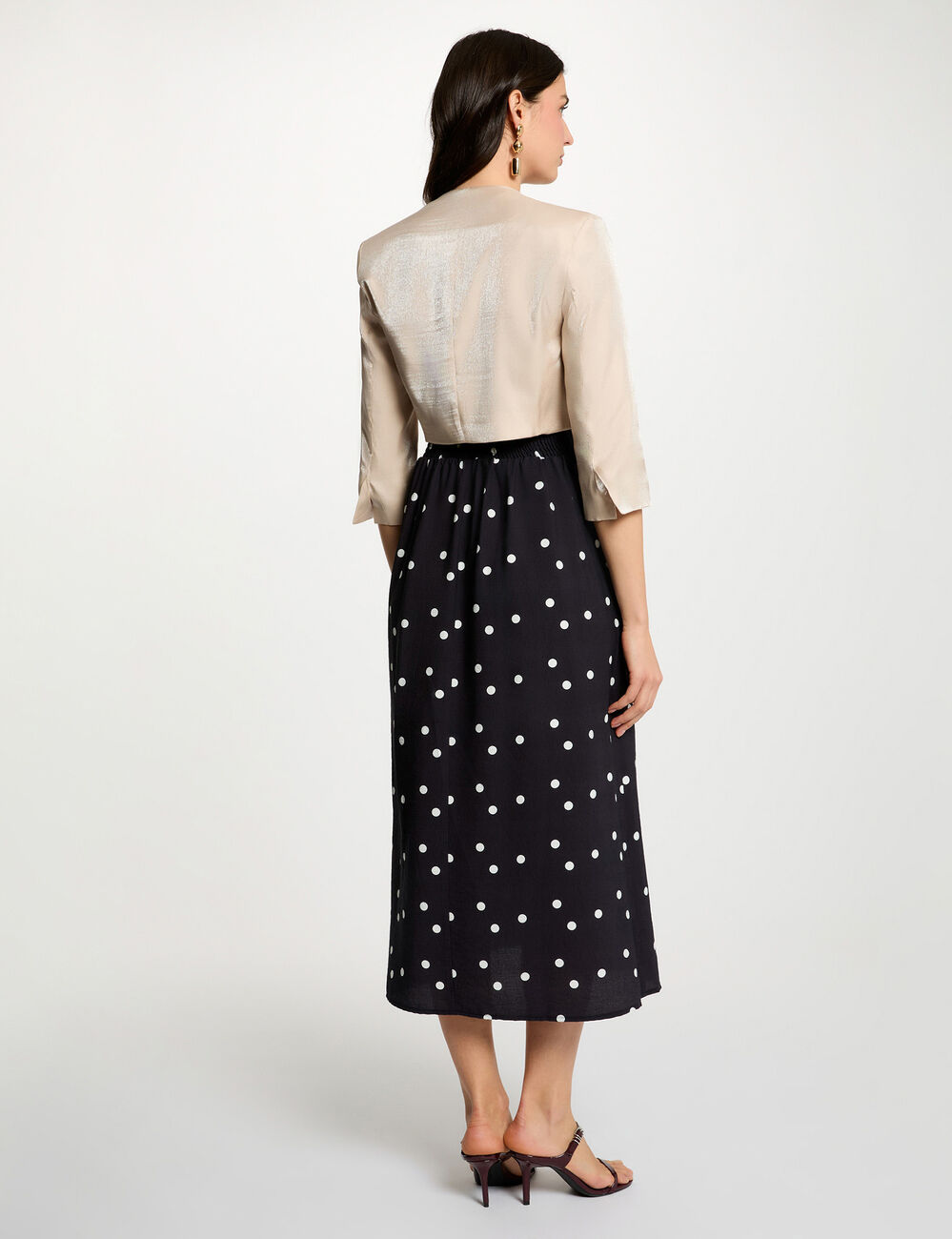 Bol&eacute;ro ajust&eacute; manches 3/4 beige clair femme