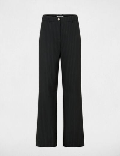 Hoge taille rechte broek zwart vrouw