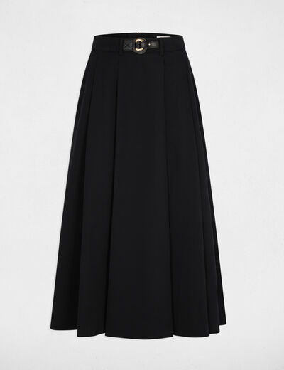Uitlopende rok met hoge taille zwart vrouw