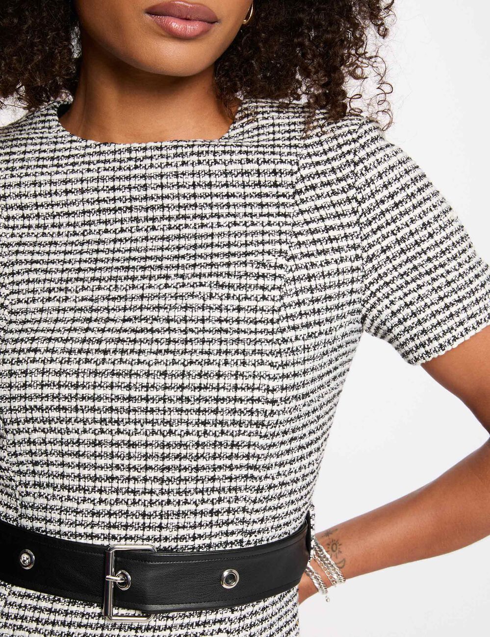 Robe courte évasée multicolore femme