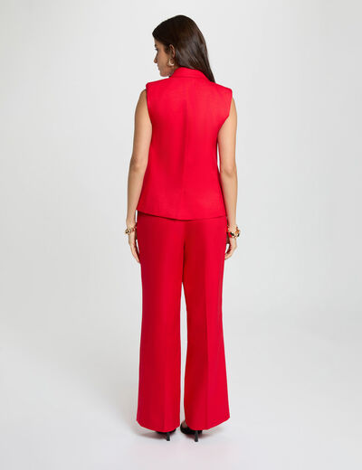 Getailleerd mouwloos vest rood vrouw