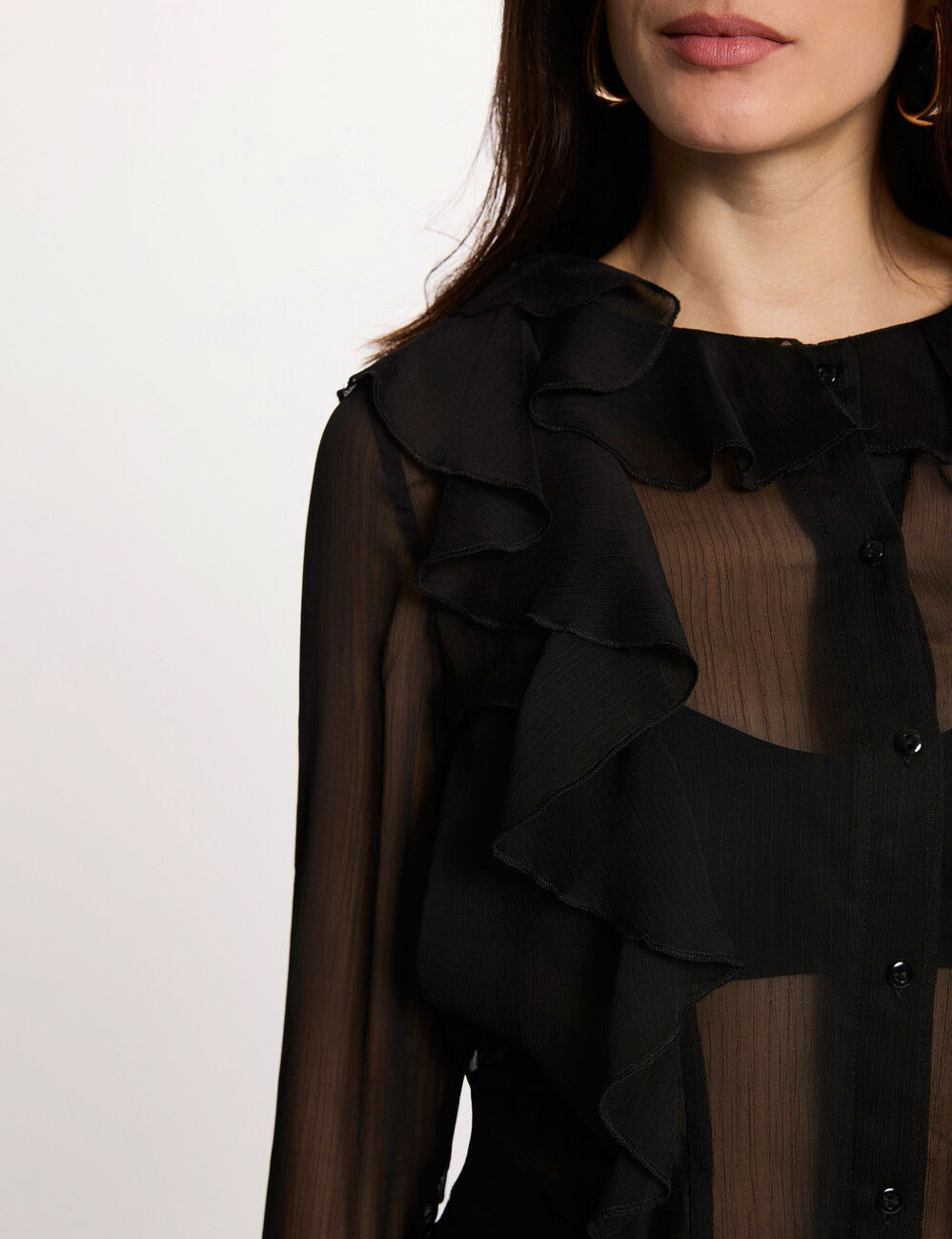 Chemise fluide noir femme