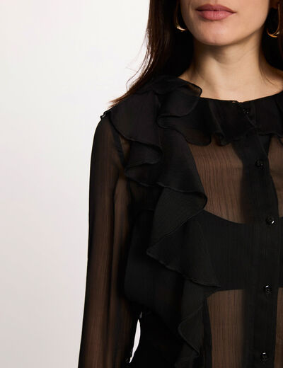 Chemise fluide noir femme