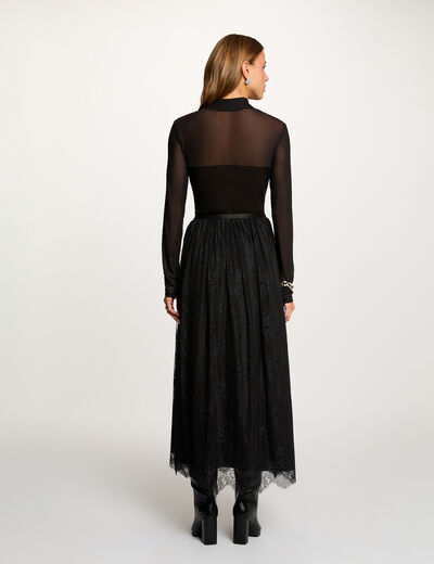 T-shirt met lange mouwen zwart vrouw