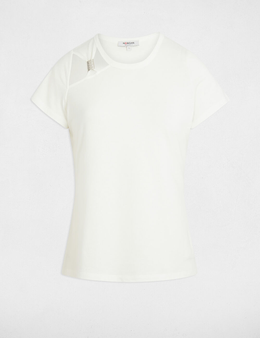 T-shirt manches courtes blanc femme