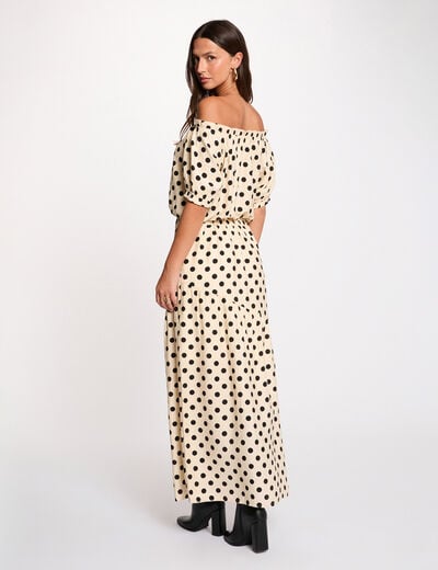 Top col bardot fluide multicolore femme