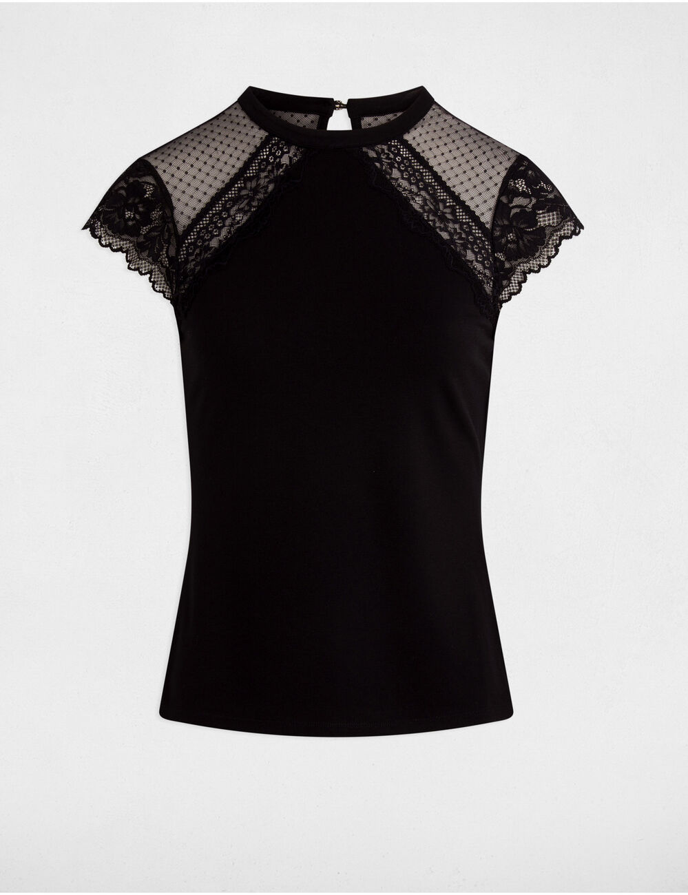 T-shirt met korte mouwen zwart vrouw