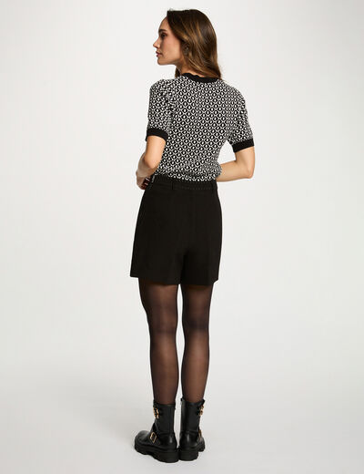 Hoge taille short met studs zwart vrouw