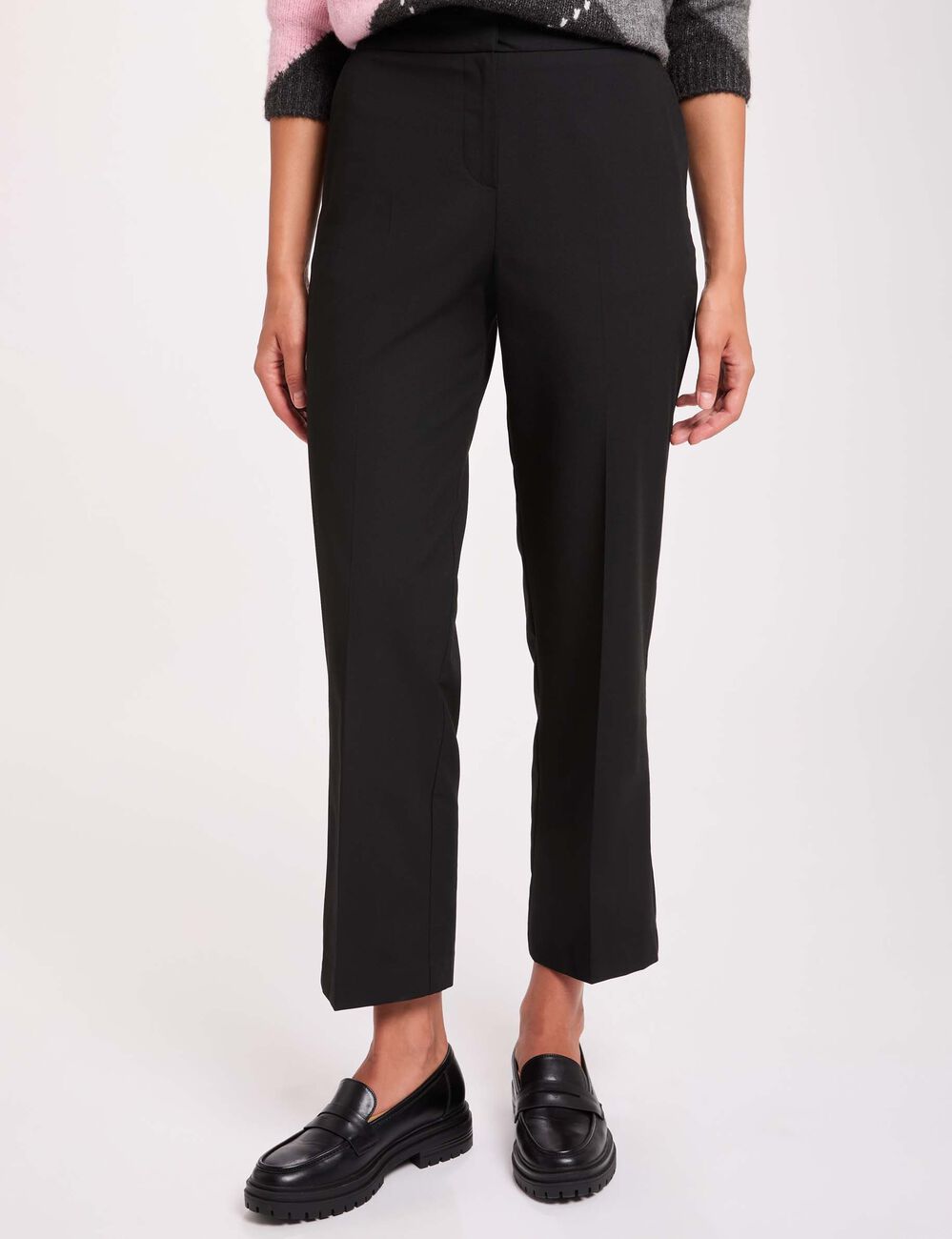 Slim-fit broek zwart vrouw