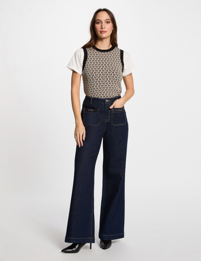 Pull sans manches imprimé sable femme