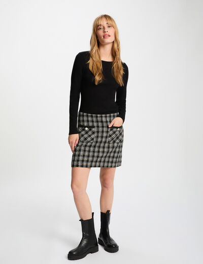 Robe courte ajustée noir femme