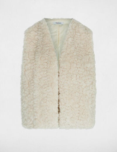 Faux-bontjes gilet ivoor vrouw