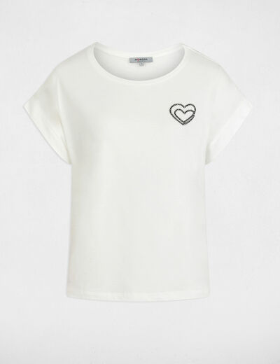 T-shirt manches courtes blanc femme