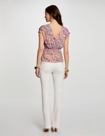 T-shirt manches courtes multicolore femme