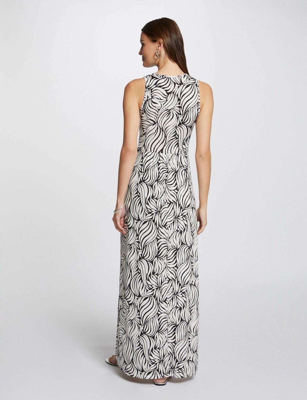Lange rechte jurk met print meerkleurig vrouw