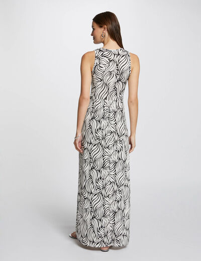 Robe longue droite imprimée multico femme