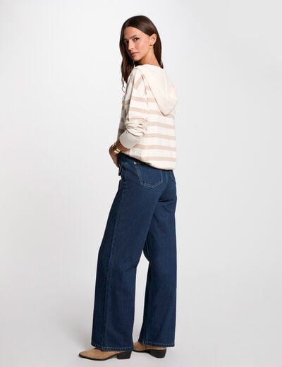 V-hals capuchontrui ivoor vrouw