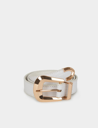 Ceinture croco blanc femme