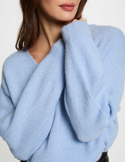 V-hals trui bleu vrouw