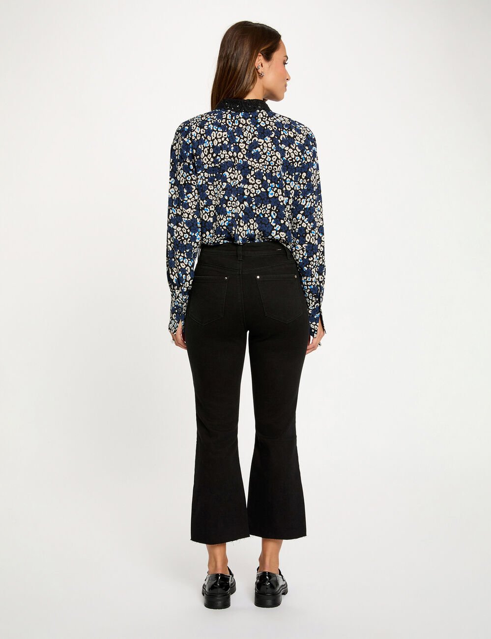 Jean flare 7/8 noir femme