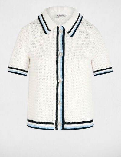 Gilet manches courtes blanc femme