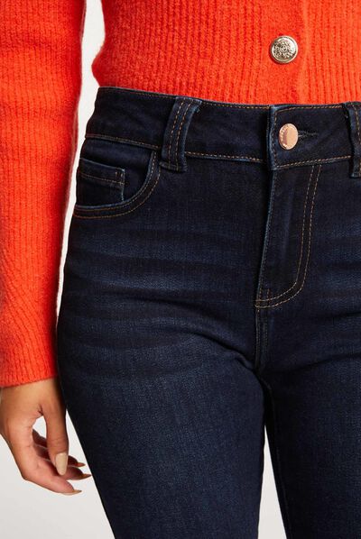 Slimfit jeans met hoge taille raw jeans vrouw