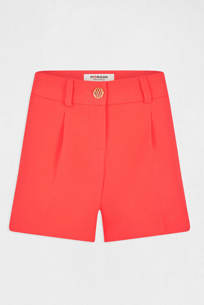 Short city droit à pinces orange femme