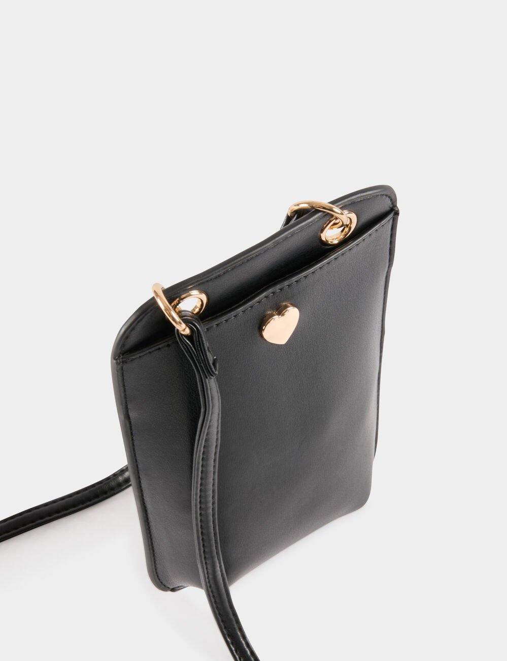 Hartvormige gesp clutch zwart vrouw