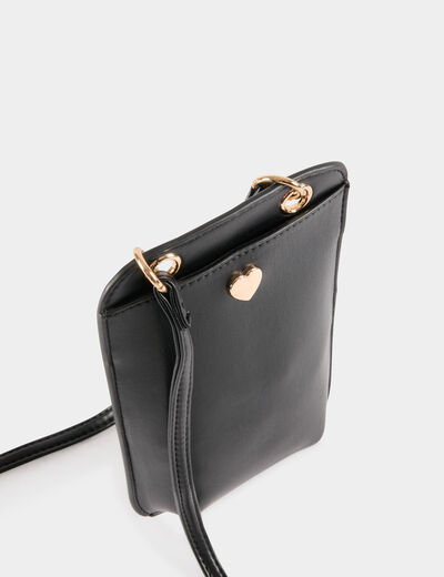 Hartvormige gesp clutch zwart vrouw