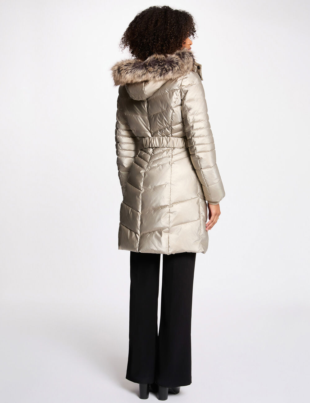 doudoune mi longue ajustee jaune or femme Doudoune mi-longue ajustée jaune or femme