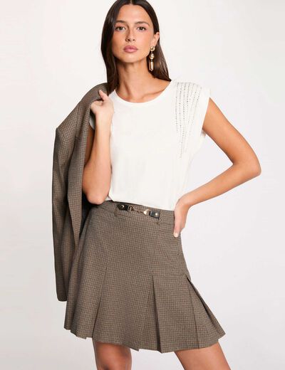 Jupe courte tweed multicolore femme