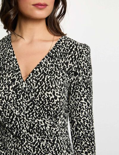 Robe courte ajustée multicolore femme