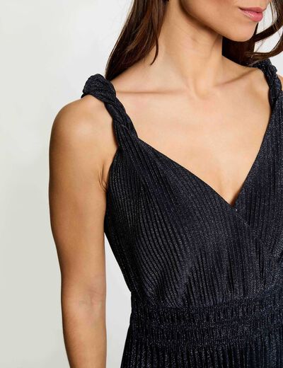 Robe longue cache coeur bleu marine femme