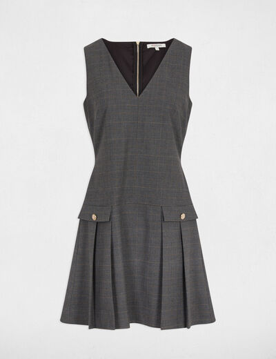 Robe chasuble ajustée gris moyen femme