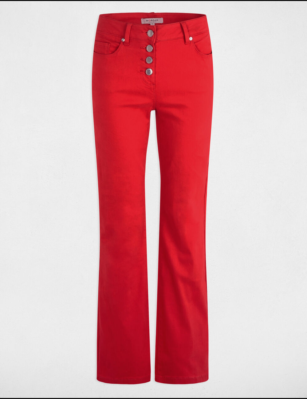 Bootcut broek met knoopsluiting rood vrouw