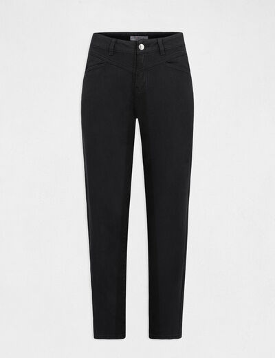 Rechte jeans standaard maat 7/8 zwart vrouw